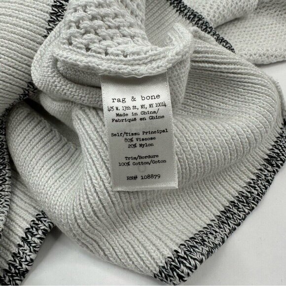 Rag & Bone Women's White Keyhole Crew Neck Stretch Designer Knit Sweater S/C34 - Picture 11 of 15